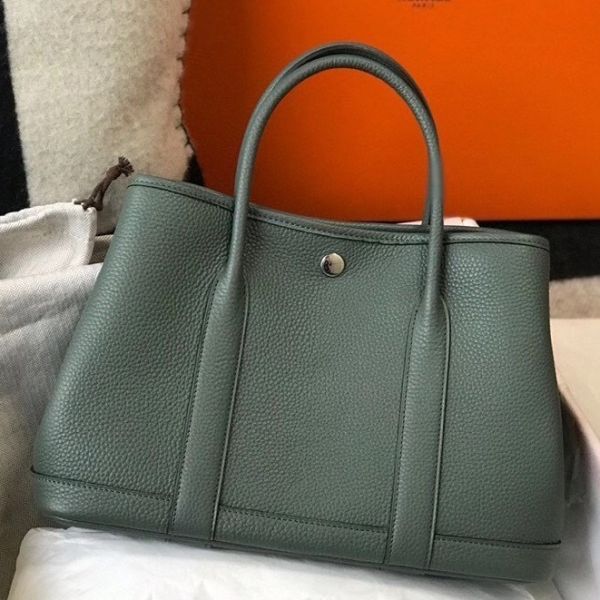 Replica Hermes Garden Party 30 Bag In Vert Amande Taurillon Leather