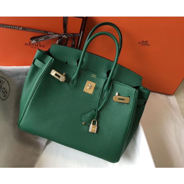 Replica Hermes Birkin 30cm Bag In Vert Vertigo Clemence Leather GHW