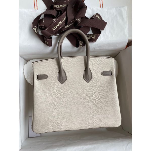 Replica Hermes HSS Birkin 25 Bicolor Bag in Craie and Gris