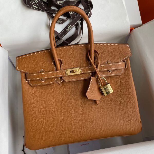 Replica Hermes Birkin 25 Handmade Bag In Gold Epsom Calfskin