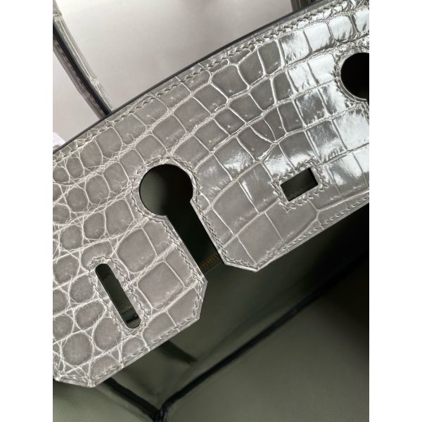 Replica Hermes Birkin 25 Handmade Bag in Gris Ciment
