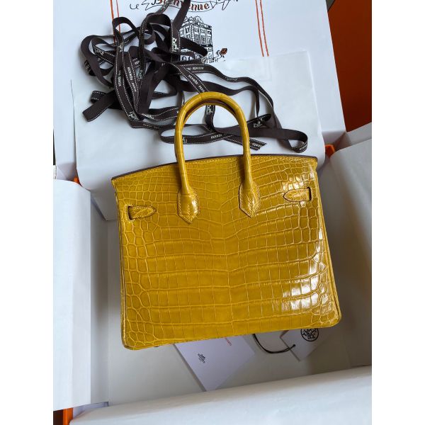 超話題新作 Replica Crocodile Yellow In Bag Handmade 25 Birkin Hermes ラッピング・包装
