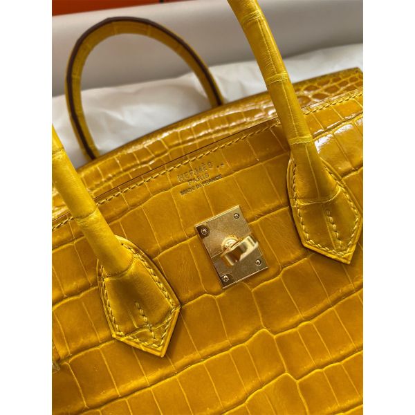 Yellow crocodile birkin on sale