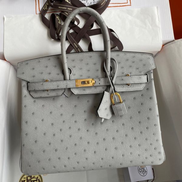 Hermes birkin ostrich blue hot sale