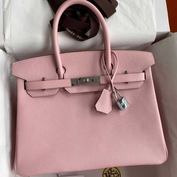 Replica Hermes Birkin 30 Retourne Handmade Bag In Rose Sakura Epsom Calfskin