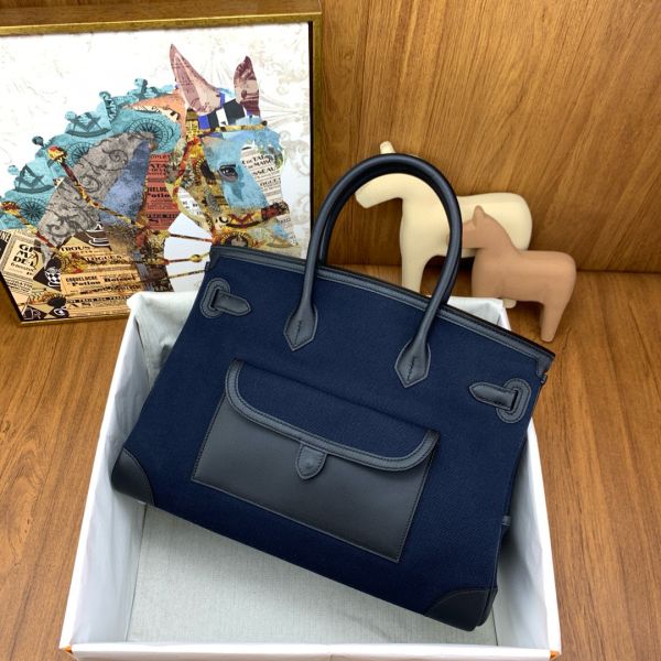 Hermes birkin navy blue top