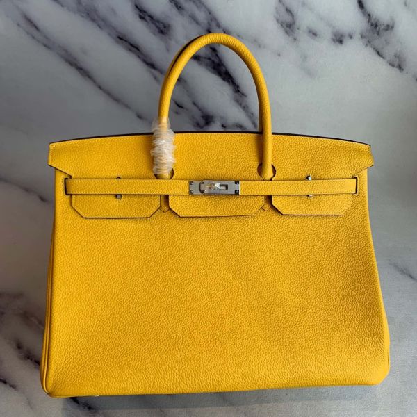 Replica Hermes Birkin 40 Handmade Bag In Yellow Clemence Leather