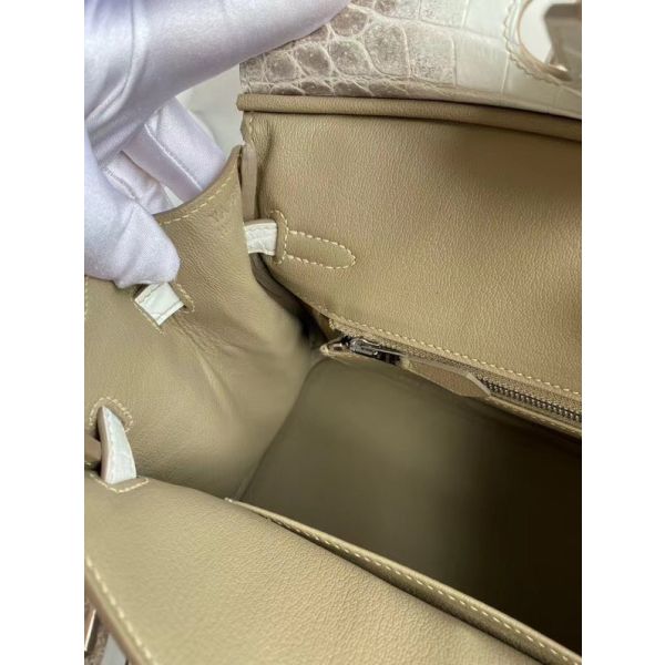 Hermès niloticus crocodile himalaya birkin store