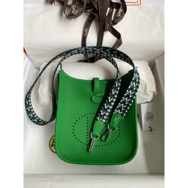 Replica Hermes Evelyne Mini Handmade Bag in Bamboo Clemence Leather