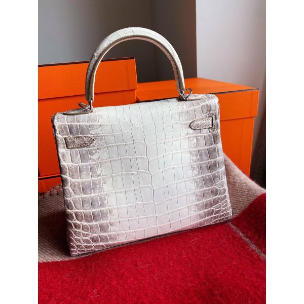 Replica Hermes Kelly Retourne 25 Handmade Bag In Himalaya Crocodile Niloticus Skin