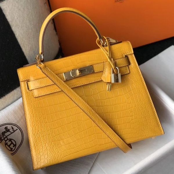 Yellow crocodile bag online