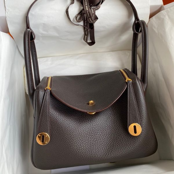 Replica Hermes Lindy 26 Handmade Bag In Ebene Clemence Leather