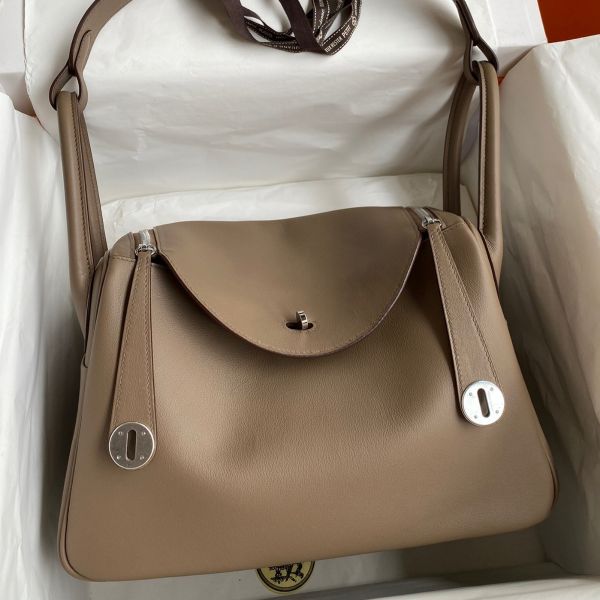 Replica Hermes Lindy 30 Handmade Bag In Taupe Swift Calfskin
