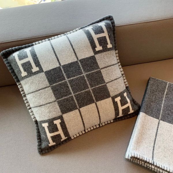 Grey hermes pillow top