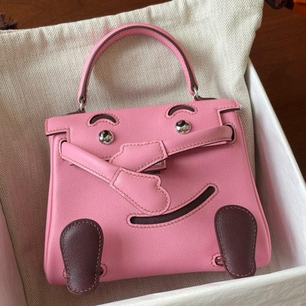 Replica Hermes Kelly Doll Quelle Idole Bag in Pink Swift Calfskin
