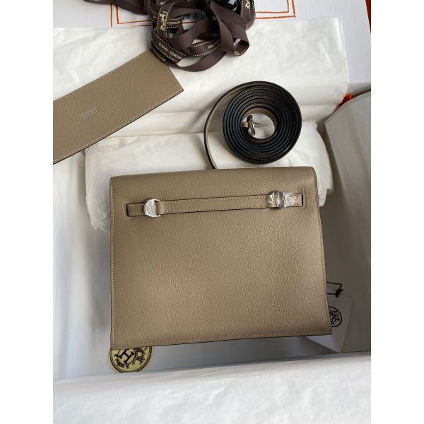 Replica Hermes Kelly Danse II Bag In Gris Tourterelle Evercolor Calfskin
