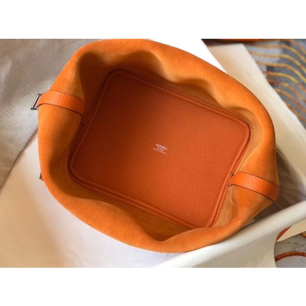 Replica Hermes Picotin Lock 22 Bag In Orange Clemence Leather Replica Hermes Picotin Lock 22 Bag In Orange Clemence Leather