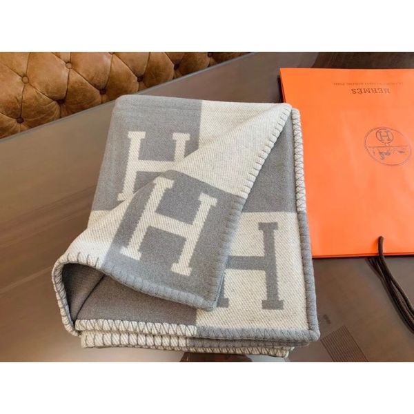 Replica Hermes Grey Avalon Throw Blanket