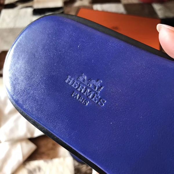 Replica Hermes Izmir Sandals In Electric Blue Epsom Leather Replica Hermes Izmir Sandals In Electric Blue Epsom Leather