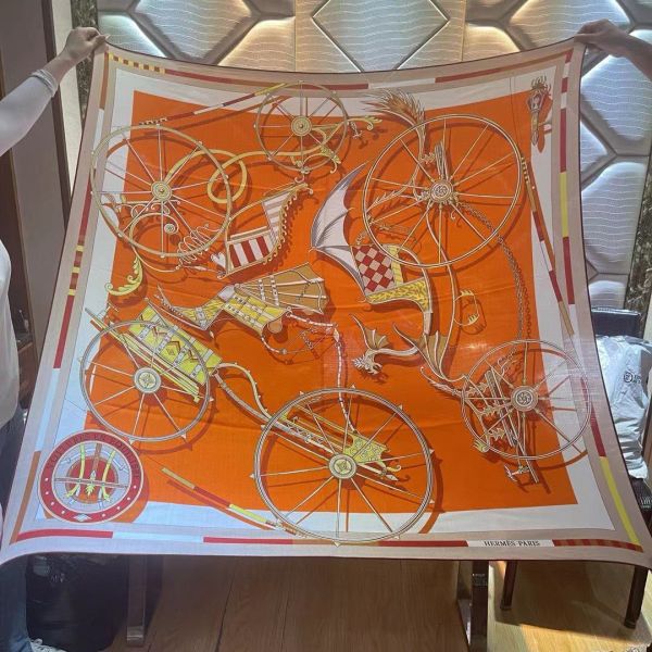 Replica Hermes Orange Voitures en Equilibre Shawl 140 Replica Hermes Orange Voitures en Equilibre Shawl 140