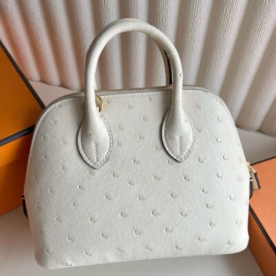 Hermes Bolide 1923 Mini Handmade Bag in Nata KK Ostrich Leather