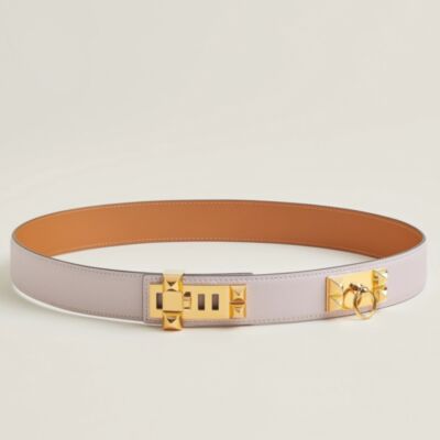 Hermes Collier de Chien 32 Belt in Mauve Pale Epsom Calfskin