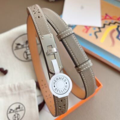 Hermes Kelly Garden Party 18 Belt in Etoupe Epsom Calfskin