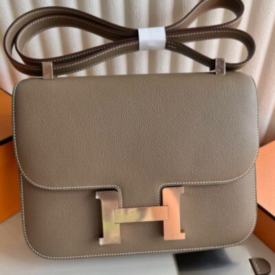 Hermes Constance 1-24 Mirror Handmade Bag in Etoupe Epsom Calfskin