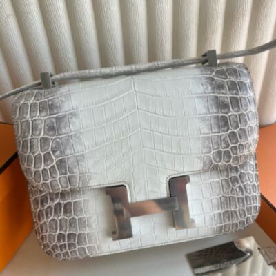 Hermes Constance 1-24 Mirror Handmade Bag in Himalaya Crocodile Niloticus