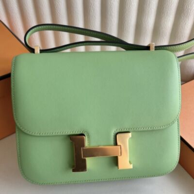 Hermes Constance 18 Handmade Bag in Vert Criquet Swift Calfskin