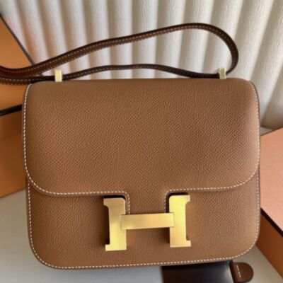 Hermes Constance III Mini 18 Mirror Bag in Gold Epsom Calfskin