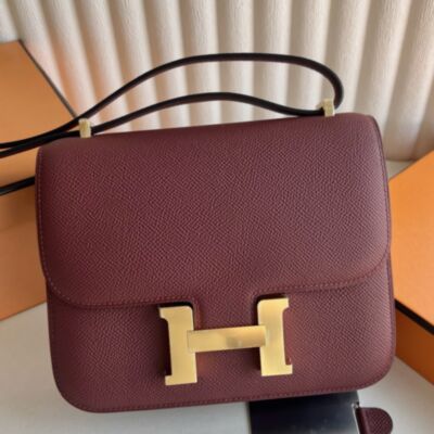 Hermes Constance III Mini 18 Mirror Bag in Rouge H Epsom Calfskin