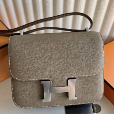 Hermes Constance III Mini 18 Mirror Bag in Etoupe Epsom Calfskin