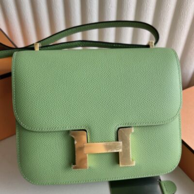 Hermes Constance III Mini 18 Mirror Bag in Vert Criquet Epsom Calfskin