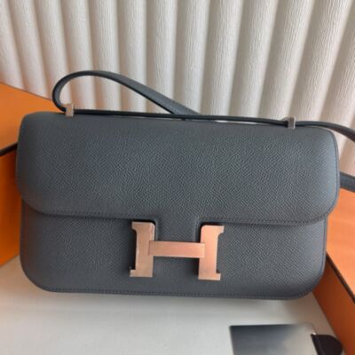 Hermes Constance Elan 23 Handmade Bag in Gris Misty Epsom Calfskin