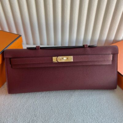 Hermes Kelly Cut Handmade Bag in Rouge H Epsom Calfskin