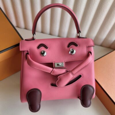Hermes Kelly Doll Quelle Idole Bag in Rose Azalee Swift Leather
