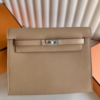 Hermes Kelly Danse II Bag in Chai Evercolor Calfskin
