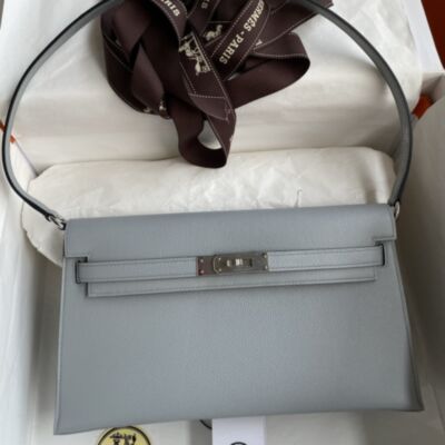 Hermes Kelly Elan Handmade Bag in Gris Pantin Epsom Calfskin