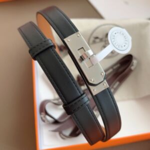 Hermes Kelly 18 Belt in Black Swift Calfskin
