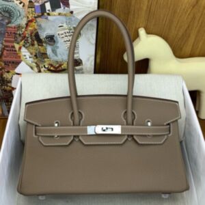 Hermes Shoulder Birkin Light 29 Bag in Taupe Clemence Leather