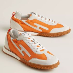 Hermes Women's Jet Sneakers in Orange Technical Canvas 