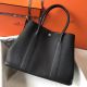 Hermes Garden Party 36 Bag In Black Clemence Leather
