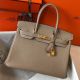 Hermes Birkin 30cm Bag In Tourterelle Clemence Leather GHW 