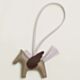 Hermes Rodeo Pegase PM Bag Charm in Taupe/Mauve Pale/Chocolat Lambskin