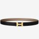 Hermes Mini Constance 24mm Reversible Belt Black/Taupe