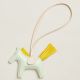 Hermes Rodeo PM Bag Charm in Vert Fizz/Yellow/Craie Lambskin