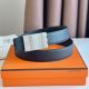 Hermes Typo Reversible Belt 32MM in Black Epsom Calfskin