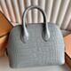 Hermes Bolide 1923 Mini Handmade Bag in Gris Ciment Matte Alligator