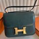 Hermes Constance 18 Handmade Bag in Vert Cypres Lizard Leather